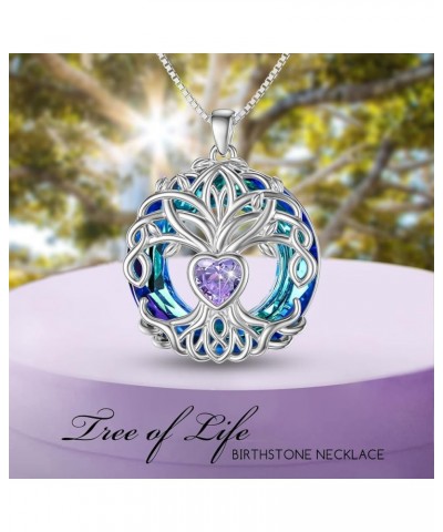 Christmas Gifts for Women Tree of Life Necklaces for Women 925 Sterling Silver Tree of Life Pendant with Birthstone Birthday ...