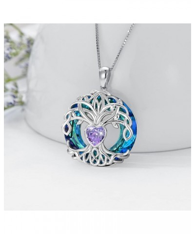 Christmas Gifts for Women Tree of Life Necklaces for Women 925 Sterling Silver Tree of Life Pendant with Birthstone Birthday ...