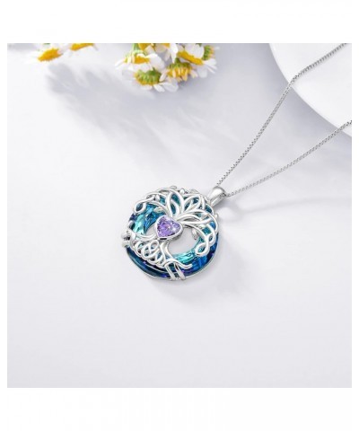 Christmas Gifts for Women Tree of Life Necklaces for Women 925 Sterling Silver Tree of Life Pendant with Birthstone Birthday ...