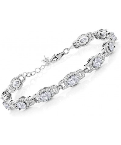 925 Sterling Silver Oval White Topaz Tennis Bracelet For Women (10.20 Cttw, 7 inch With 1 Inch Extender) $40.95 Bracelets