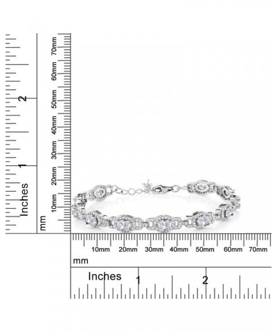 925 Sterling Silver Oval White Topaz Tennis Bracelet For Women (10.20 Cttw, 7 inch With 1 Inch Extender) $40.95 Bracelets