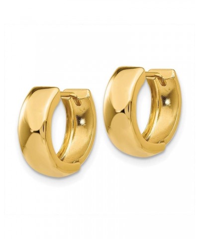 4mm Polished Hinged Hoop Huggie Earrings in Real 14k Gold Yellow Gold - 12mm $62.22 Earrings