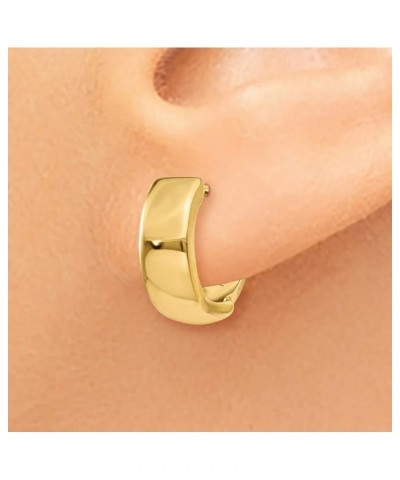 4mm Polished Hinged Hoop Huggie Earrings in Real 14k Gold Yellow Gold - 12mm $62.22 Earrings