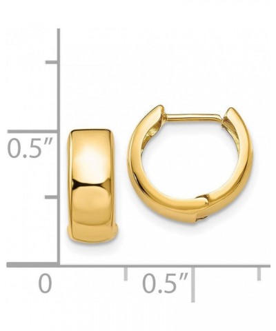 4mm Polished Hinged Hoop Huggie Earrings in Real 14k Gold Yellow Gold - 12mm $62.22 Earrings