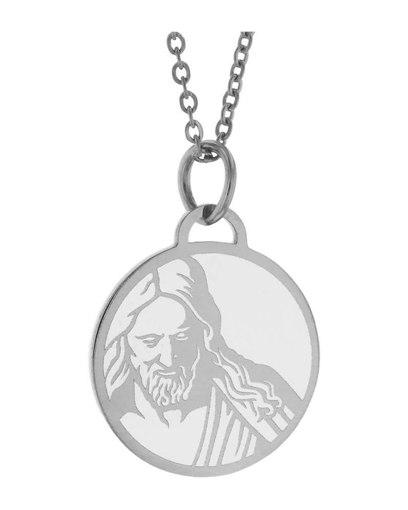 Gold/Silver Plated Christus Statue Necklace - Close in Stainless Steel Silver $12.75 Necklaces