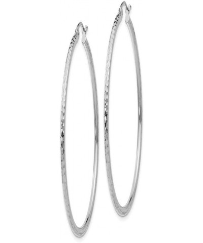 14k White Gold Diamond-Cut Hoop Earrings, (2mm Tube) 45mm $61.23 Earrings