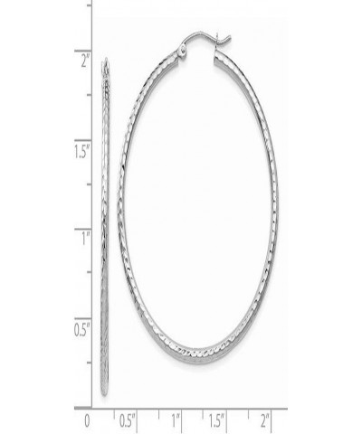 14k White Gold Diamond-Cut Hoop Earrings, (2mm Tube) 45mm $61.23 Earrings