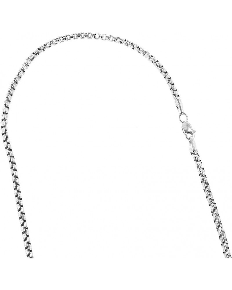 14K Solid White or Yellow Gold 2.4mm Wide Shiny Round Box Chain 16"- 24" Necklace Lobster Clasp 24.0 Inches White Gold $200.2...