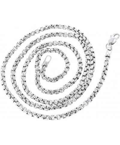 14K Solid White or Yellow Gold 2.4mm Wide Shiny Round Box Chain 16"- 24" Necklace Lobster Clasp 24.0 Inches White Gold $200.2...