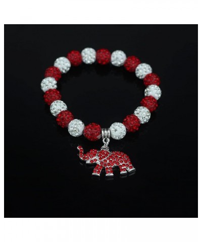 Greek Sorority Gift for Women 1913 DST Gift Rhinestone Red Elephant Bangle Bracelet Paraphernalia Jewelry Gift for Soror Elep...