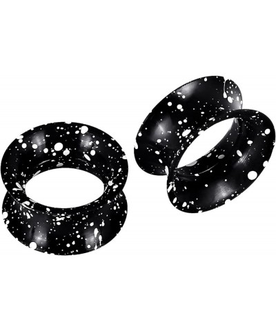 2pcs Soft Silicone Tunnels with Colorful Spots Piercing Jewelry Earrings Gauges 2g-1 inch black with white spots $3.77 Body J...