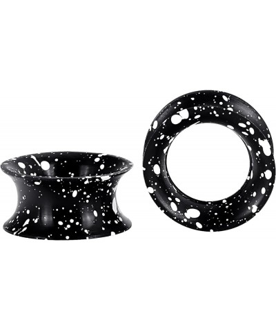 2pcs Soft Silicone Tunnels with Colorful Spots Piercing Jewelry Earrings Gauges 2g-1 inch black with white spots $3.77 Body J...