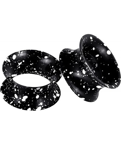 2pcs Soft Silicone Tunnels with Colorful Spots Piercing Jewelry Earrings Gauges 2g-1 inch black with white spots $3.77 Body J...