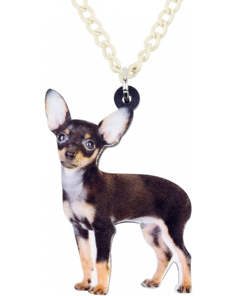 Acrylic Black Chihuahua Dog Necklace Pendant Chihuahua Jewelry Gifts for Women Kids Girls (Black) $8.39 Necklaces