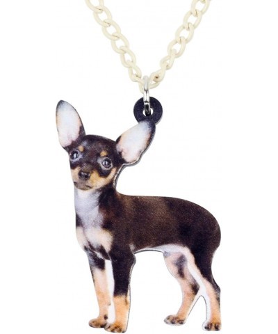 Acrylic Black Chihuahua Dog Necklace Pendant Chihuahua Jewelry Gifts for Women Kids Girls (Black) $8.39 Necklaces