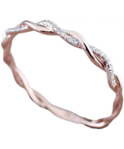 Dainty Pave Twist Stacking Ring 10 Rose Gold $31.32 Others