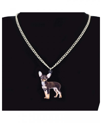 Acrylic Black Chihuahua Dog Necklace Pendant Chihuahua Jewelry Gifts for Women Kids Girls (Black) $8.39 Necklaces