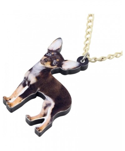 Acrylic Black Chihuahua Dog Necklace Pendant Chihuahua Jewelry Gifts for Women Kids Girls (Black) $8.39 Necklaces