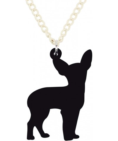 Acrylic Black Chihuahua Dog Necklace Pendant Chihuahua Jewelry Gifts for Women Kids Girls (Black) $8.39 Necklaces