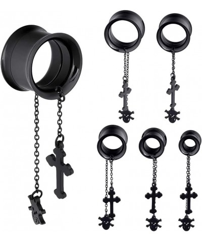 2pcs Stainless Steel Dangle Cross Spider Ear Gauges Piercing Tunnels 2g-5/8 inch skull, 2g(6mm) $9.51 Body Jewelry