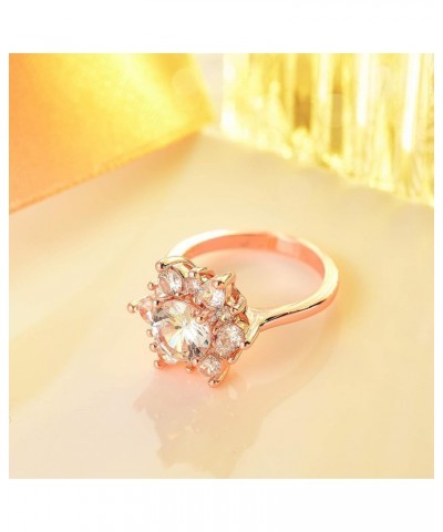 18K white gold plating excellent cut Cubic Zirconia CZ stone Snowflake Flower simulation diamond ring Christmas Jewelry Gifts...