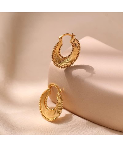 Gold Hoop Teardrop Earrings for Women, Lightweight Dupes Earrings Open Hoops Waterdrop 14K Golden Plated Stud Earrings Trendy...