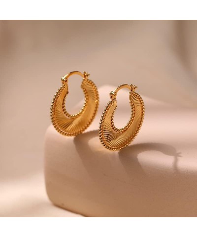 Gold Hoop Teardrop Earrings for Women, Lightweight Dupes Earrings Open Hoops Waterdrop 14K Golden Plated Stud Earrings Trendy...