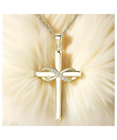 Cross Necklace for Women |14K Gold Plated/Sterling Silver Cross Pendant | Gold Necklaces For Women Girl 1 pcs-Sterling Silver...