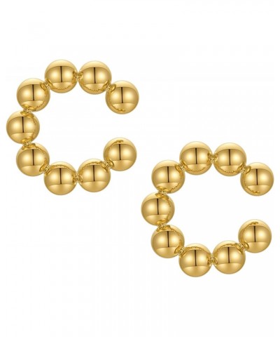 Geometric  Ball Circle C-Shaped Ear Cuffs Punk Clip on Earrings for Women Men Ear Cuff Gift $10.56 Earrings