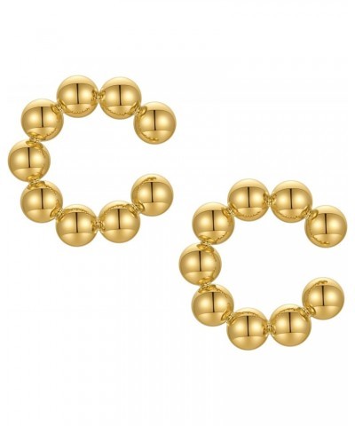 Geometric  Ball Circle C-Shaped Ear Cuffs Punk Clip on Earrings for Women Men Ear Cuff Gift $10.56 Earrings