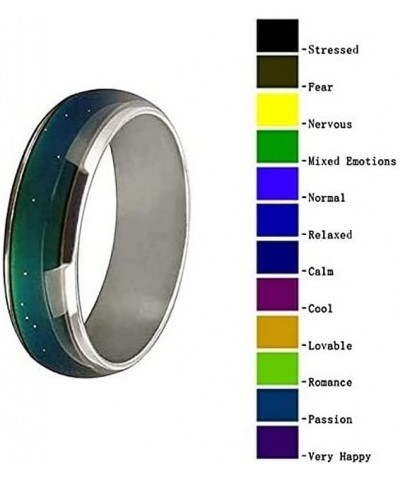 6mm Color Changing Ring Mood Emotion Temperature Index Copper Color Change Ring for Women Men 2 Rings in Size 5&6+Bracelet $6...