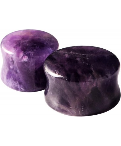 2pcs Stone Ear Gauges Flesh Tunnels Plugs Stretchers Expander Multi-styles 2g-5/8 0G (8MM) | Amethyst $7.88 Body Jewelry