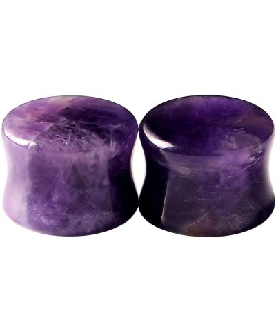 2pcs Stone Ear Gauges Flesh Tunnels Plugs Stretchers Expander Multi-styles 2g-5/8 0G (8MM) | Amethyst $7.88 Body Jewelry