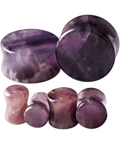 2pcs Stone Ear Gauges Flesh Tunnels Plugs Stretchers Expander Multi-styles 2g-5/8 0G (8MM) | Amethyst $7.88 Body Jewelry