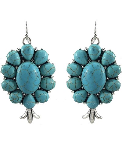 Turquoise Vintage Squash Blossom Metal Statement Necklace/w Earrings No.885 $20.39 Jewelry Sets