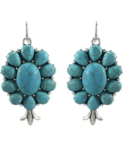 Turquoise Vintage Squash Blossom Metal Statement Necklace/w Earrings No.885 $20.39 Jewelry Sets