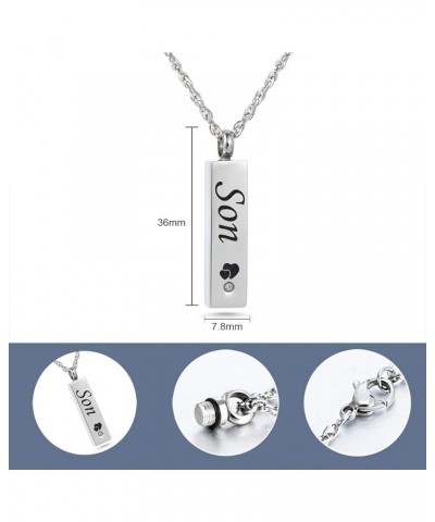 Crystal Bar Urn Necklace for Ashes Cremation Jewelry Fillable Necklace Stainless Steel Memorial Necklace Uncle $9.86 Necklaces