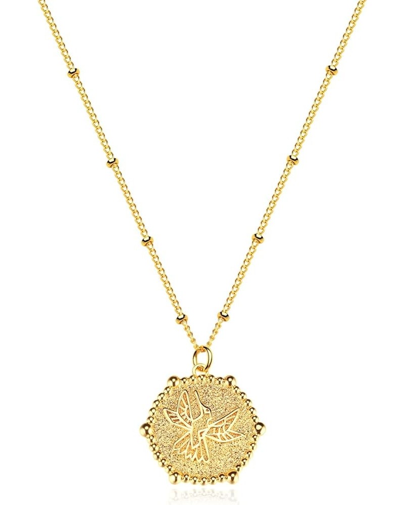 Women Pendant Necklace Gold 14K Gold Filled Small Simple Dainty Chain Everyday Jewelry Hummingbird $11.39 Necklaces