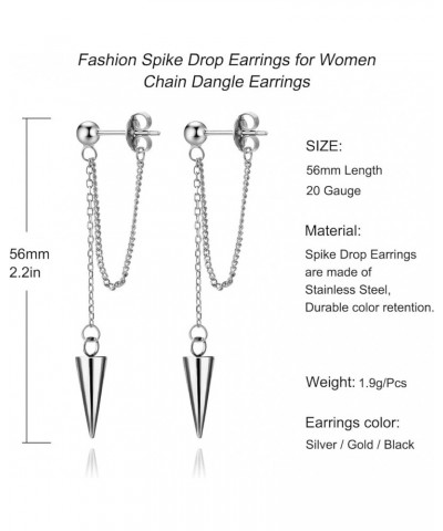 Gold Chain Earrings for Women Irregular Bar Spike Drop Dangle Earrings Long Threader Earring Line Dangly Tassel Earrings Hypo...