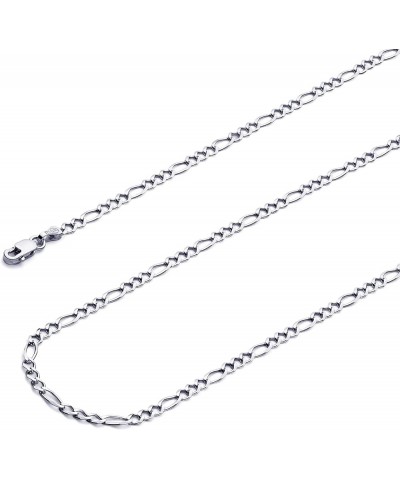 14K Solid Gold Figaro Chains (Select Options) 7 Inches White Gold $221.40 Bracelets