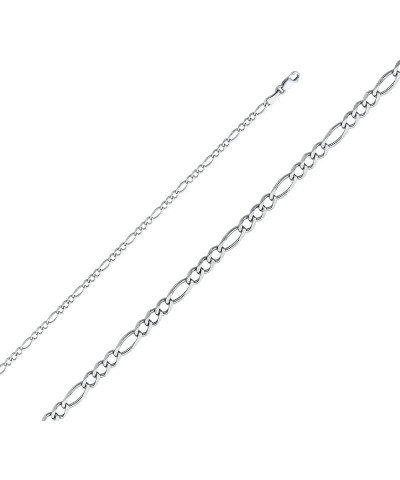 14K Solid Gold Figaro Chains (Select Options) 7 Inches White Gold $221.40 Bracelets