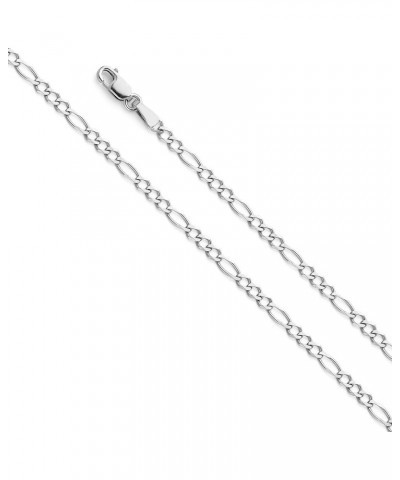 14K Solid Gold Figaro Chains (Select Options) 7 Inches White Gold $221.40 Bracelets