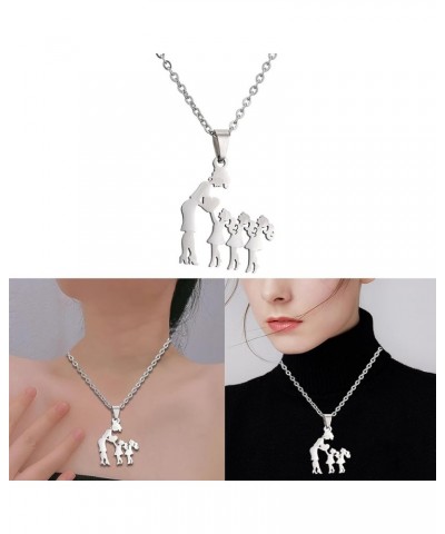 Stainless Steel Mom Daughter Family Necklace for Mothers Day Gift Silhouette Clavicle Chain Necklace Jewelry Gift Women 2 $7....