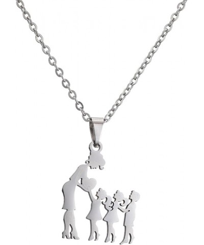 Stainless Steel Mom Daughter Family Necklace for Mothers Day Gift Silhouette Clavicle Chain Necklace Jewelry Gift Women 2 $7....