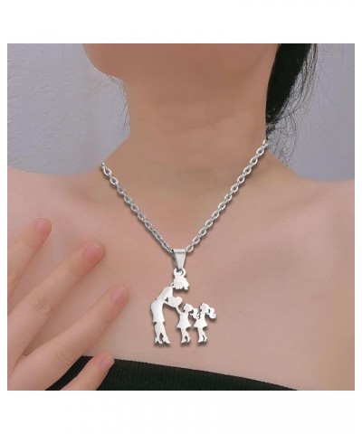 Stainless Steel Mom Daughter Family Necklace for Mothers Day Gift Silhouette Clavicle Chain Necklace Jewelry Gift Women 2 $7....