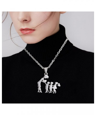 Stainless Steel Mom Daughter Family Necklace for Mothers Day Gift Silhouette Clavicle Chain Necklace Jewelry Gift Women 2 $7....