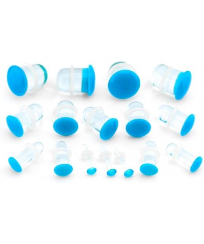 Light Blue Color Front Single Flare Glass Plugs Sizes/Gauges 8G - 00G (1 pair - 2 Pieces) 2G (6mm) $12.66 Body Jewelry