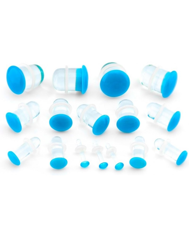 Light Blue Color Front Single Flare Glass Plugs Sizes/Gauges 8G - 00G (1 pair - 2 Pieces) 2G (6mm) $12.66 Body Jewelry