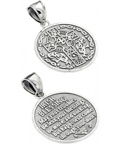 925 Sterling Silver Reversible Irish Blessing Pendant Necklace 16.0 Inches $17.55 Necklaces