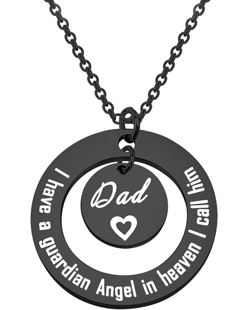 Dad Memorial Jewelry I Have a Guardian Angel Heaven I Call Him Dad Memorial Necklace Gift Loss of a Dad Gift Guardian Angel I...